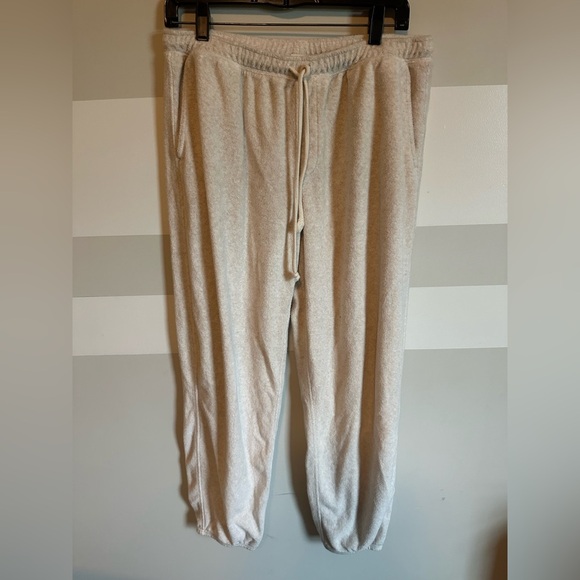 Aerie Terry Cloth Jogger Sweatpants Soft Lounge Cozy Cuff - Picture 2 of 3